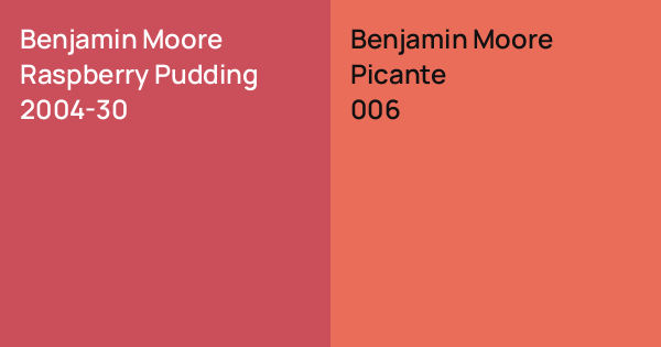 Pink Raspberry Benjamin Moore Benjamin Moore Raspberry Pudding vs. Benjamin Moore Picante comparison