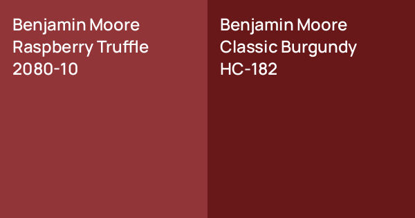 Maroon Vs Raspberry Benjamin Moore Raspberry Truffle vs. Benjamin Moore Classic Burgundy ...