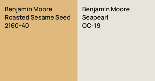 Benjamin Moore Roasted Sesame Seed vs. Benjamin Moore Seapearl comparison