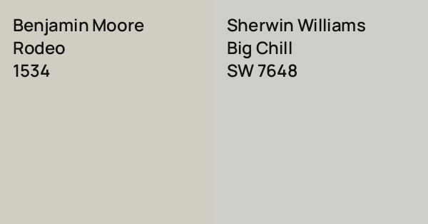 Benjamin Moore Rodeo vs. Sherwin Williams Big Chill comparison