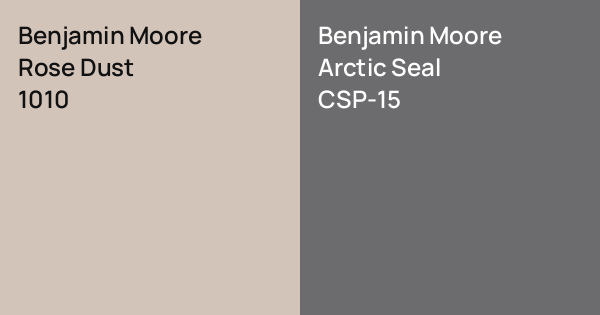 Benjamin Moore Rose Dust vs. Benjamin Moore Arctic Seal comparison