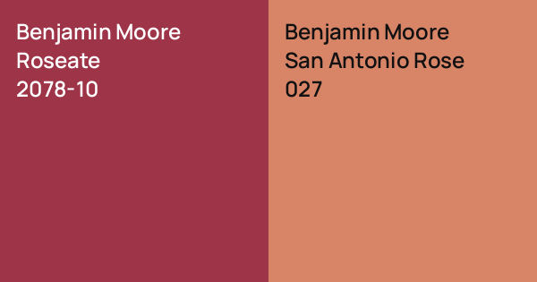 Benjamin Moore Roseate vs. Benjamin Moore San Antonio Rose comparison