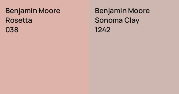 Benjamin Moore Rosetta vs. Benjamin Moore Sonoma Clay comparison