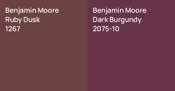Ruby Vs Maroon Color Benjamin Moore Ruby Dusk vs. Benjamin Moore Dark Burgundy comparison