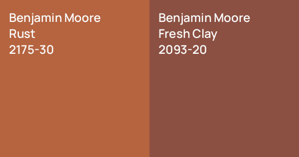 Benjamin Moore Rust vs. Benjamin Moore Fresh Clay comparison