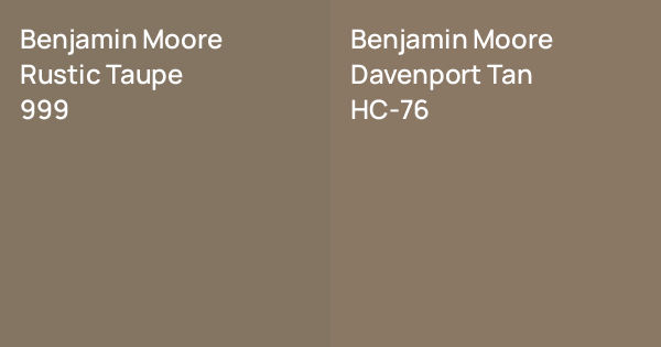 Benjamin Moore Rustic Taupe vs. Benjamin Moore Davenport Tan comparison