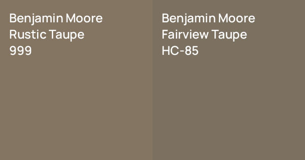 Benjamin Moore Rustic Taupe vs. Benjamin Moore Fairview Taupe comparison
