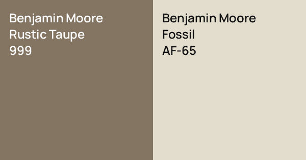 Benjamin Moore Rustic Taupe vs. Benjamin Moore Fossil comparison