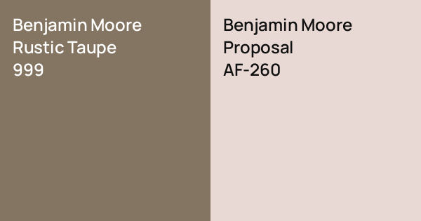 Benjamin Moore Rustic Taupe vs. Benjamin Moore Proposal comparison