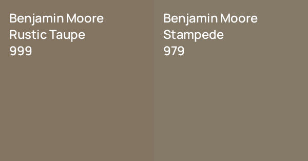 Benjamin Moore Rustic Taupe vs. Benjamin Moore Stampede comparison