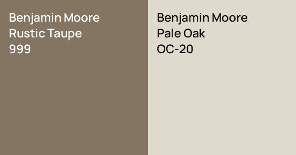 Benjamin Moore Rustic Taupe vs. Benjamin Moore Pale Oak comparison