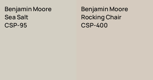 Benjamin Moore Sea Salt vs. Benjamin Moore Rocking Chair comparison