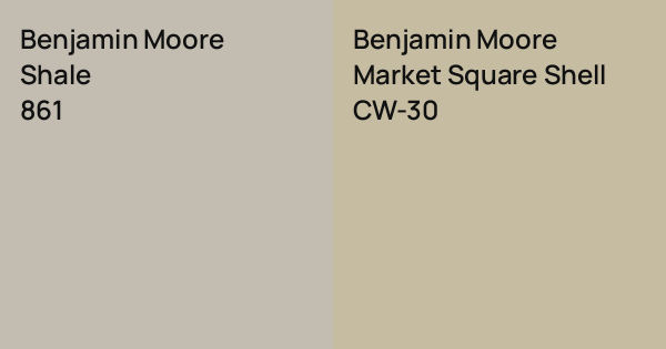 Market Square Shell Benjamin Moore Shale vs. Benjamin Moore Market Square Shell comparison