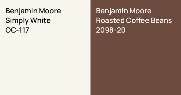 Benjamin Moore Simply White vs. Benjamin Moore Roasted Coffee Beans