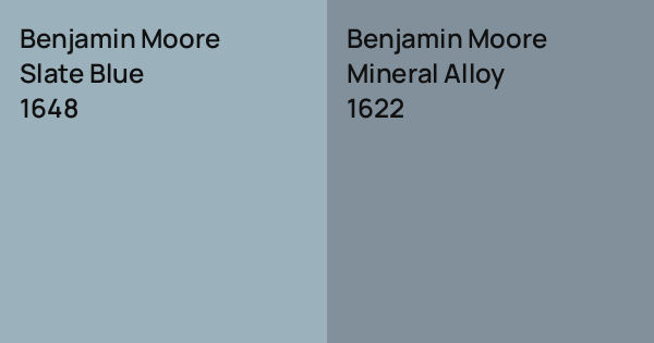 Benjamin Moore Slate Blue vs. Benjamin Moore Mineral Alloy comparison