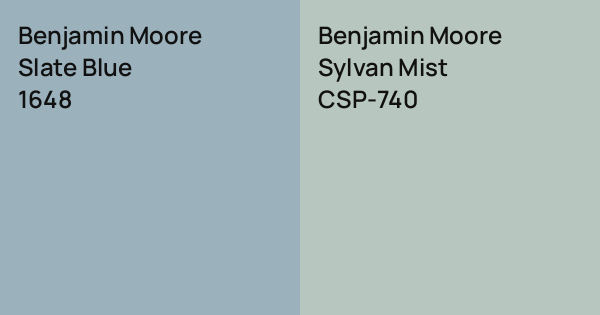 Benjamin Moore Slate Blue vs. Benjamin Moore Sylvan Mist comparison