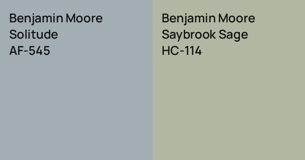 Benjamin Moore Solitude vs. Benjamin Moore Saybrook Sage comparison