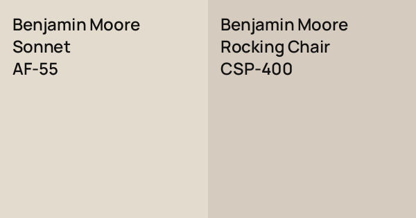 Benjamin Moore Sonnet vs. Benjamin Moore Rocking Chair comparison