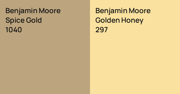 Benjamin Moore Spice Gold vs. Benjamin Moore Golden Honey comparison