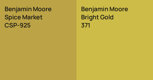 Benjamin Moore Spice Market vs. Benjamin Moore Bright Gold comparison