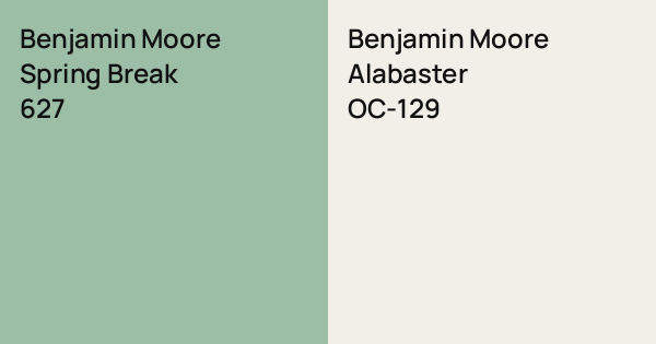 Benjamin Moore Spring Break vs. Benjamin Moore Alabaster comparison