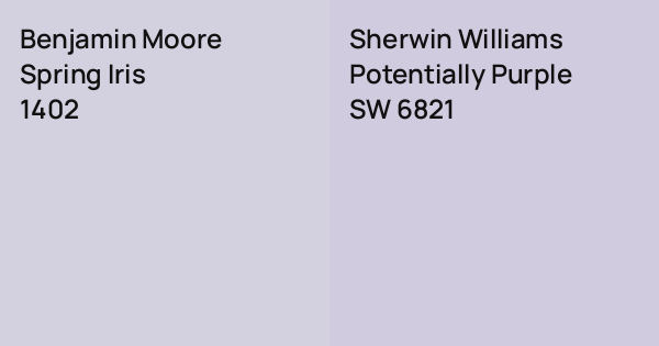 Benjamin Moore Spring Iris vs. Sherwin Williams Potentially Purple ...
