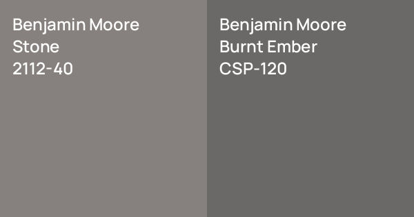 Shell Ember Comparison Benjamin Moore Stone vs. Benjamin Moore Burnt Ember comparison
