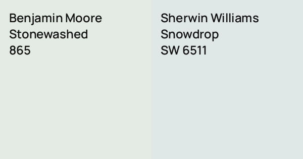 Benjamin Moore Stonewashed vs. Sherwin Williams Snowdrop comparison