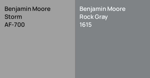 Storm Vs Rocks Benjamin Moore Storm vs. Benjamin Moore Rock Gray comparison