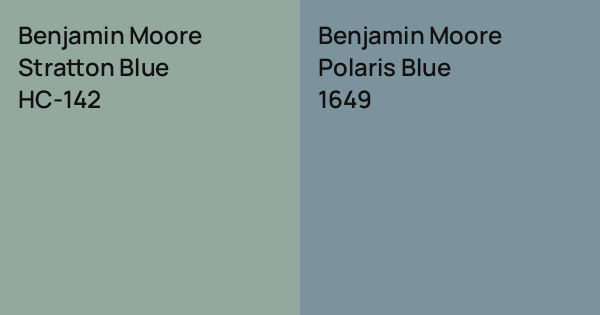 Benjamin Moore Stratton Blue vs. Benjamin Moore Polaris Blue comparison