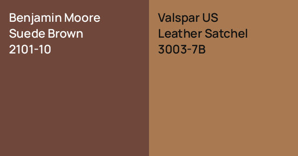 Benjamin Moore Suede Brown vs. Valspar US Leather Satchel comparison