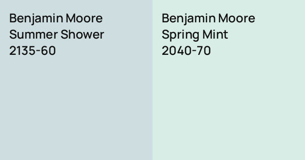 Benjamin Moore Summer Shower vs. Benjamin Moore Spring Mint comparison