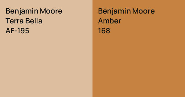 Benjamin Moore Terra Bella vs. Benjamin Moore Amber comparison