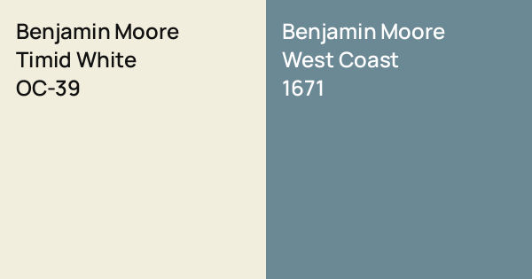 Benjamin Moore Timid White vs. Benjamin Moore West Coast comparison