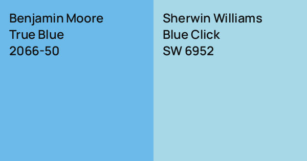 Benjamin Moore True Blue vs. Sherwin Williams Blue Click comparison