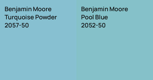 Benjamin Moore Turquoise Powder vs. Benjamin Moore Pool Blue comparison