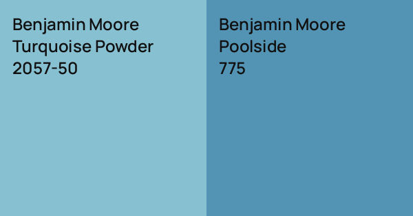Benjamin Moore Turquoise Powder vs. Benjamin Moore Poolside comparison