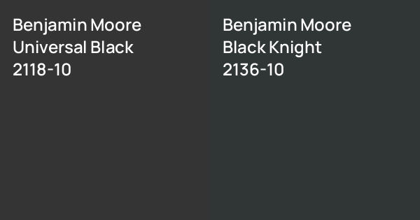 Benjamin Moore Universal Black vs. Benjamin Moore Black Knight comparison