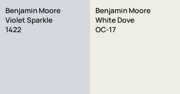 Benjamin Moore Violet Sparkle vs. Benjamin Moore White Dove comparison