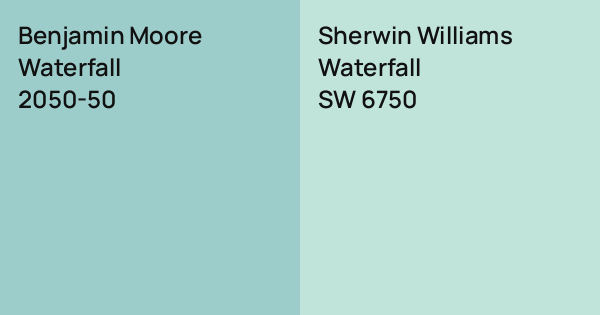 Sw Waterfall Benjamin Moore Waterfall vs. Sherwin Williams Waterfall comparison