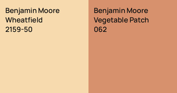 Benjamin Moore Wheatfield vs. Benjamin Moore Vegetable Patch comparison
