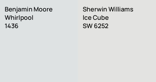 Whirlpool Color Benjamin Moore Whirlpool vs. Sherwin Williams Ice Cube comparison