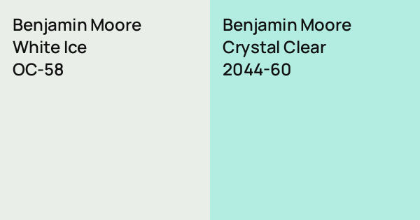 Benjamin Moore White Ice vs. Benjamin Moore Crystal Clear comparison