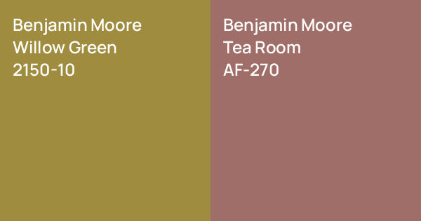 Benjamin Moore Willow Green vs. Benjamin Moore Tea Room comparison