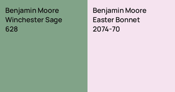 Benjamin Moore Winchester Sage vs. Benjamin Moore Easter Bonnet comparison