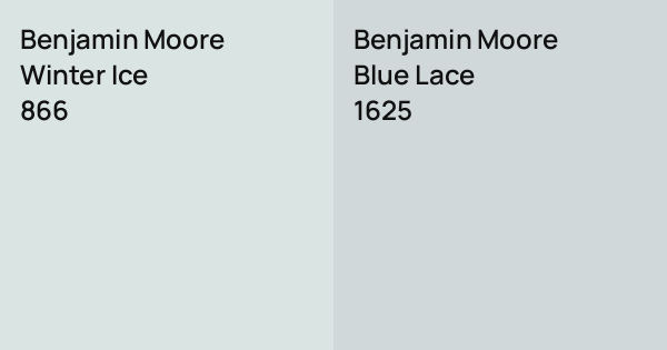 Benjamin Moore Winter Ice vs. Benjamin Moore Blue Lace comparison