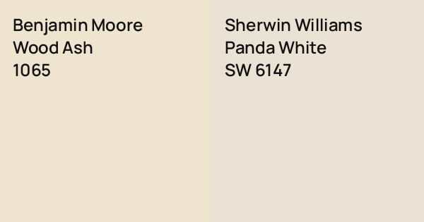 Benjamin Moore Wood Ash vs. Sherwin Williams Panda White comparison