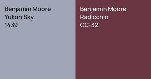 Benjamin Moore Yukon Sky vs. Benjamin Moore Radicchio comparison
