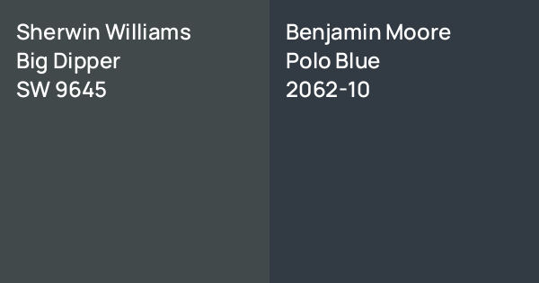 Sherwin Williams Big Dipper vs. Benjamin Moore Polo Blue comparison
