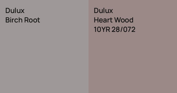 Dulux Birch Root vs. Dulux Heart Wood comparison